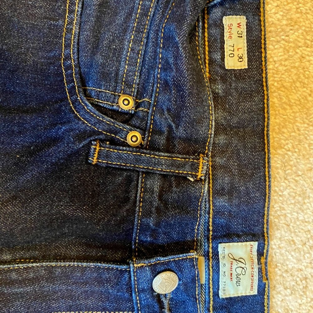 J. Crew 770 Resin RinseDark Blue Jeans - Straight Fit - 31 x 30